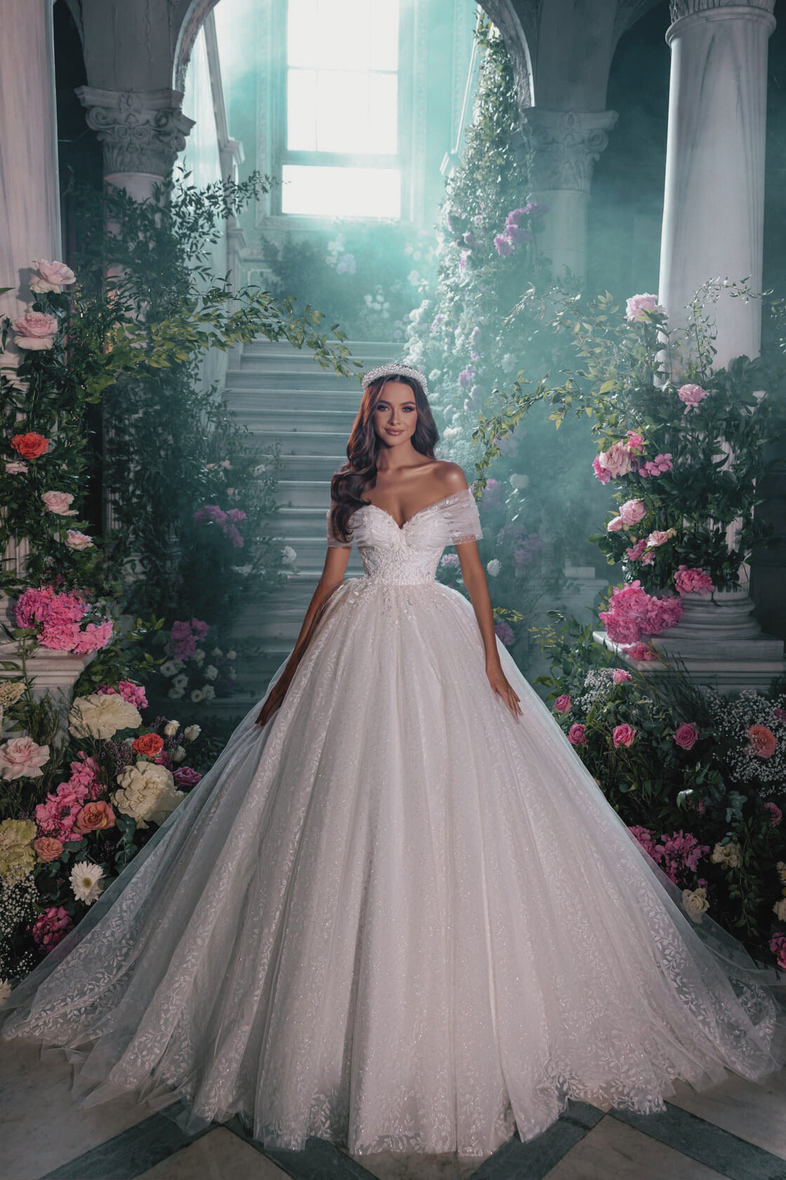 TAMARA - VESTIDO DE NOVIA CORTE PRINCESA MANGA CAIDA