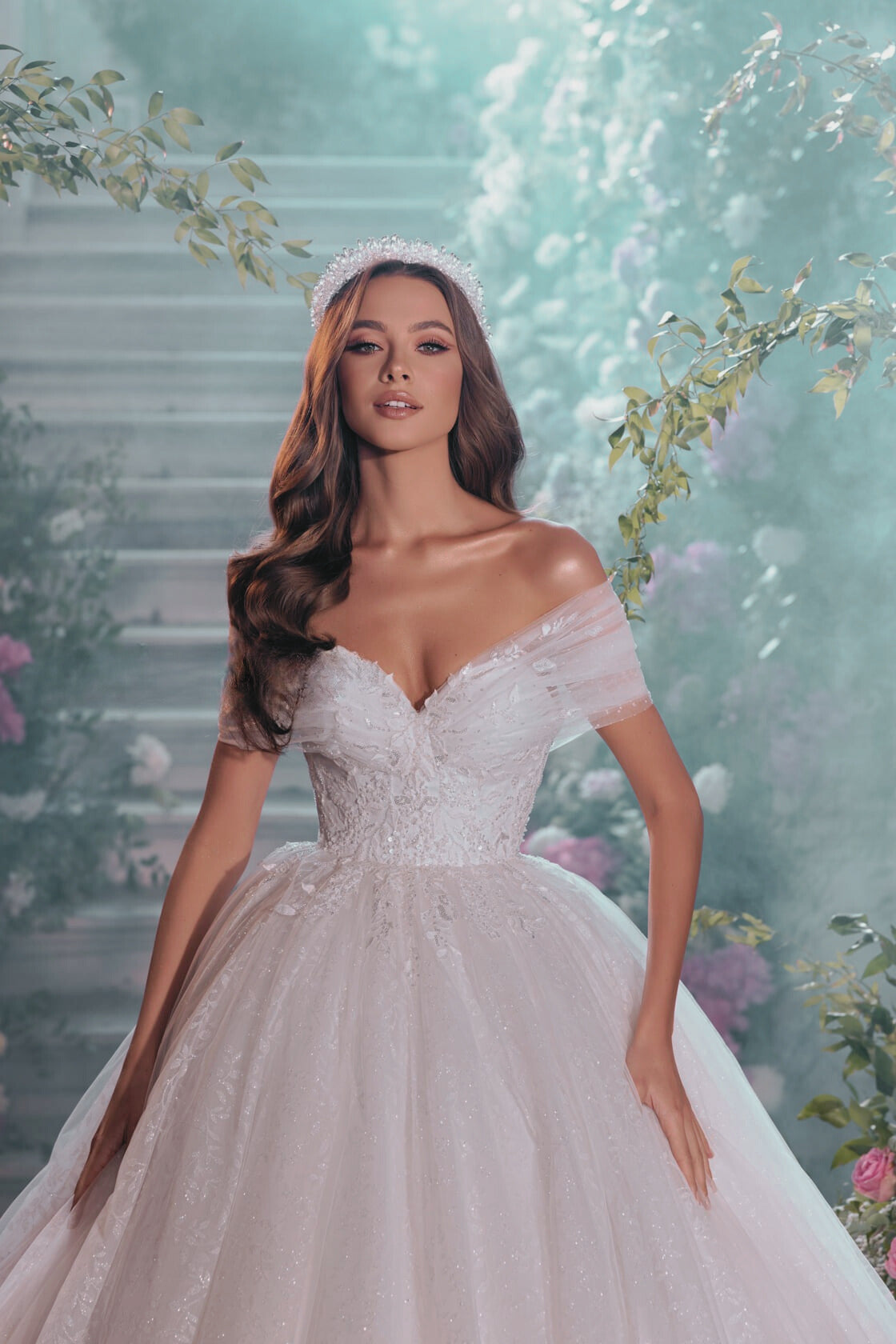 TAMARA - VESTIDO DE NOVIA CORTE PRINCESA MANGA CAIDA