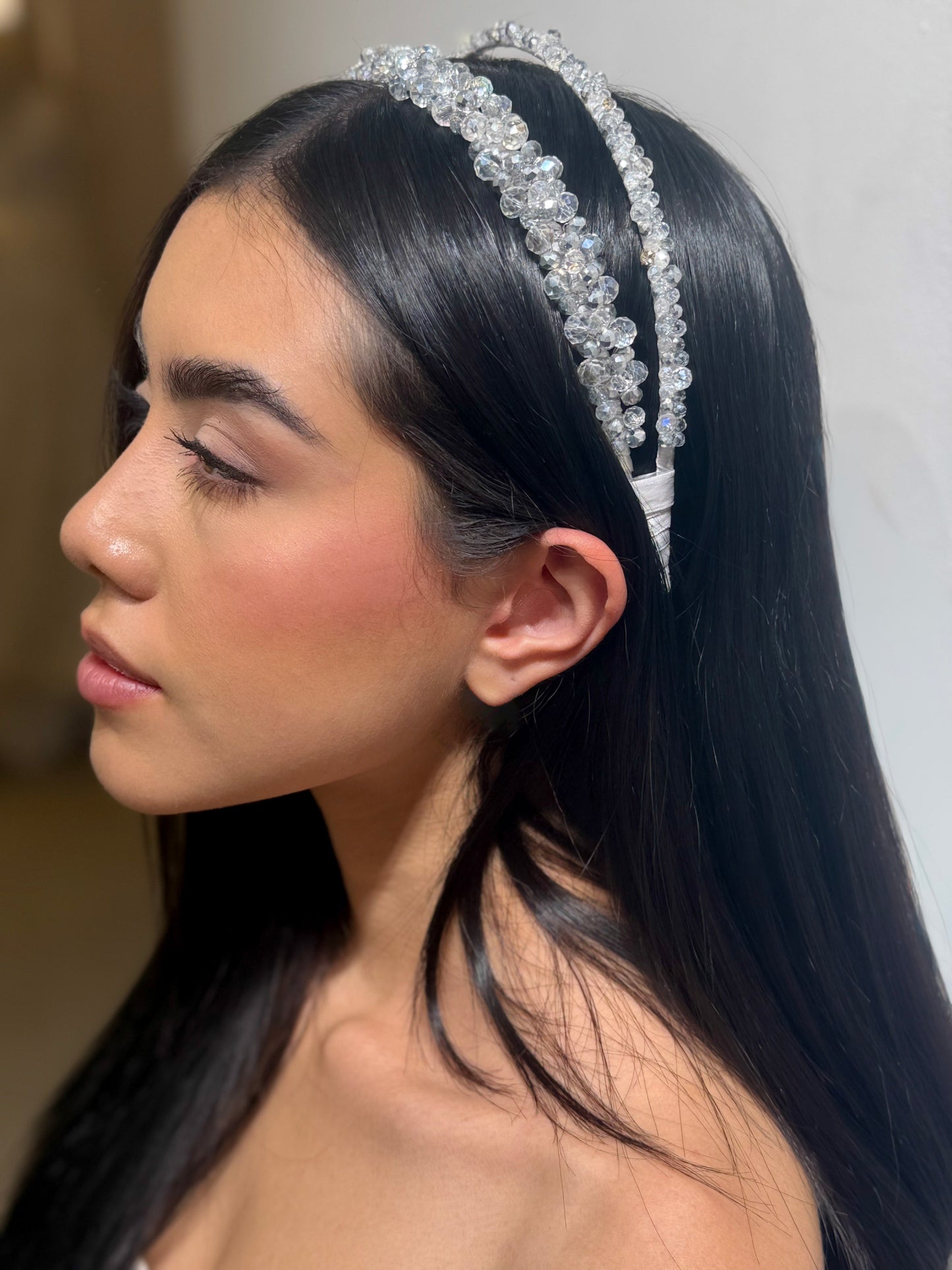 DIADEMA DOBLE CON CRISTALES - KENZI