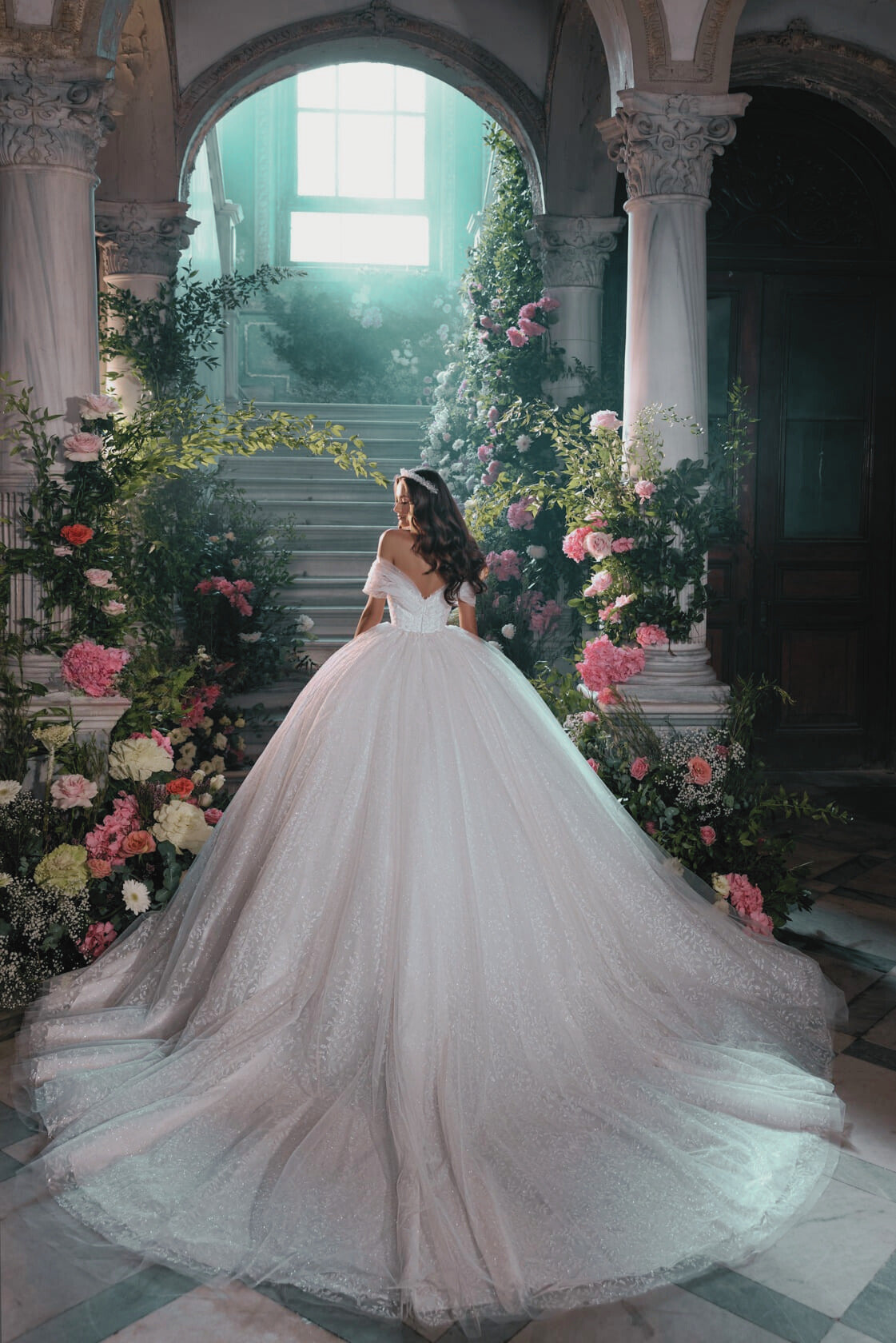 TAMARA - VESTIDO DE NOVIA CORTE PRINCESA MANGA CAIDA