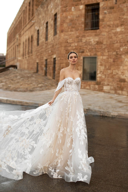 VESTIDO DE NOVIA COPLETAMENRE EN ENCAJE - ESTHER