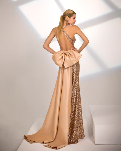 VESTIDO DE LENTEJUELAS TONO ORO ROSA- VICTORIA