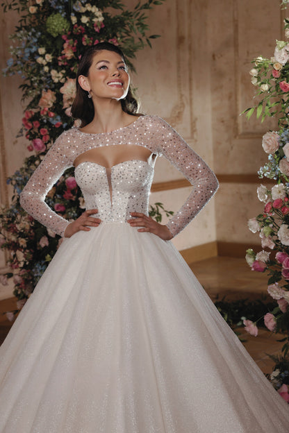 VESTIDO DE NOVIA PRINCESA CON LENTEJUELAS - NAILA