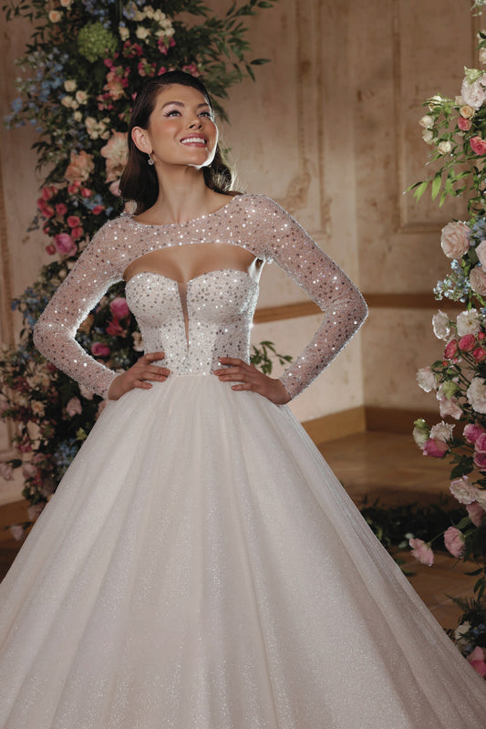 VESTIDO DE NOVIA PRINCESA CON LENTEJUELAS - NAILA