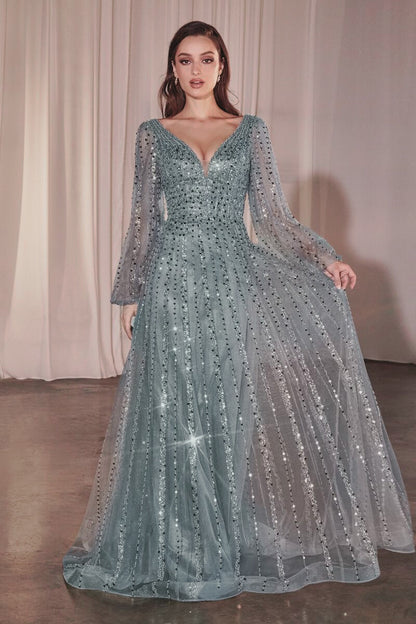 LISI - VESTIDO DE AZUL CON  CON MANGAS