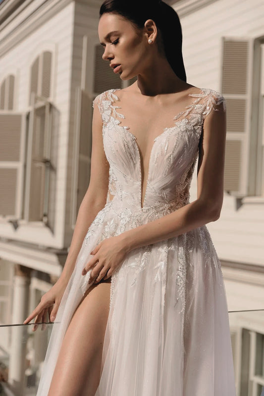 VESTIDO DE NOVIA CON APERTURA INSPIRANTA