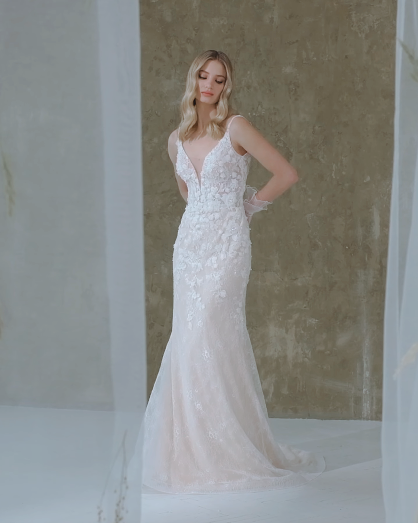 VESTIDO SIRENA CON TIRAS - VALENCIA