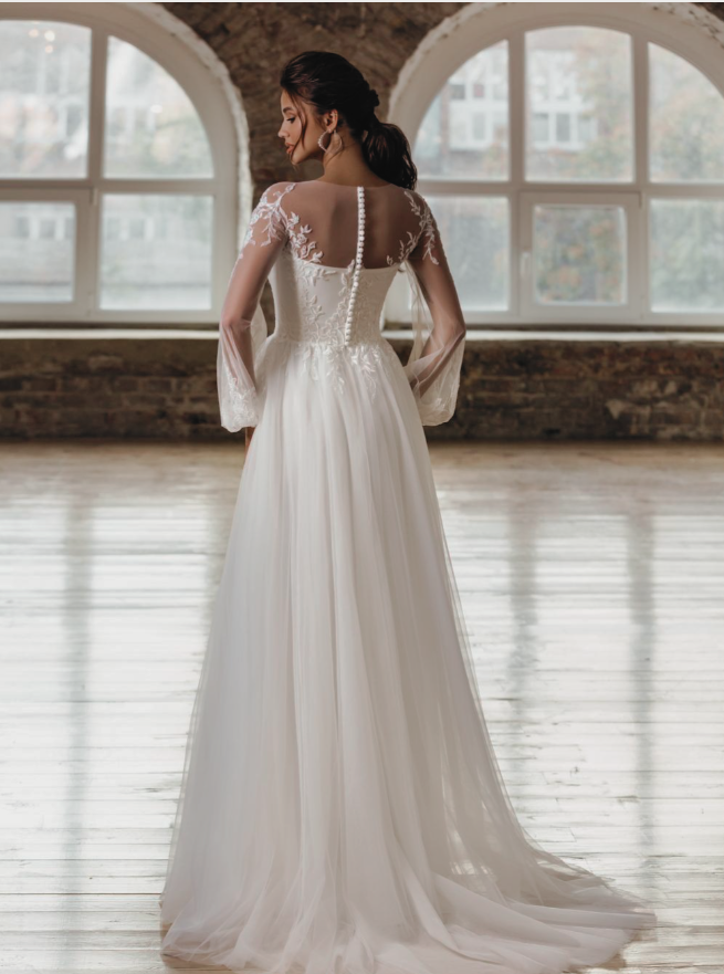 VESTIDO DE NOVIA MANGA ANCHA - DANILA