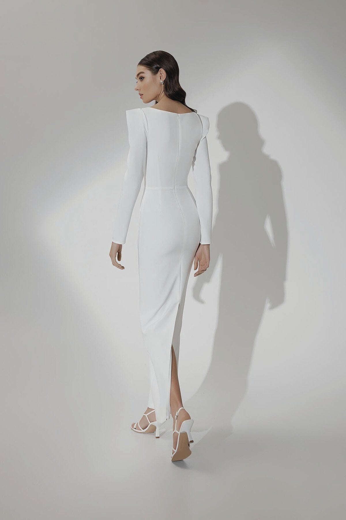 VESTIDO BODA CIVIL CON MANGAS BADI