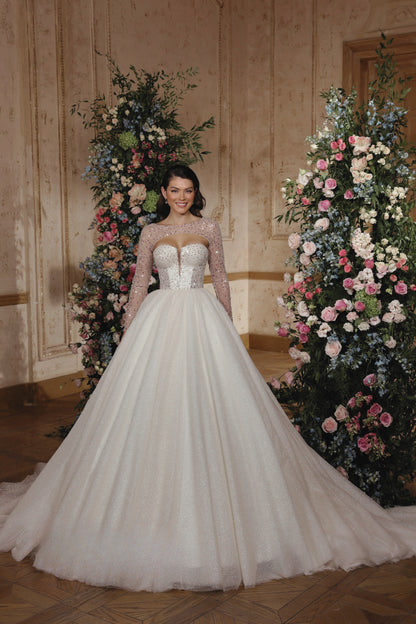VESTIDO DE NOVIA PRINCESA CON LENTEJUELAS - NAILA