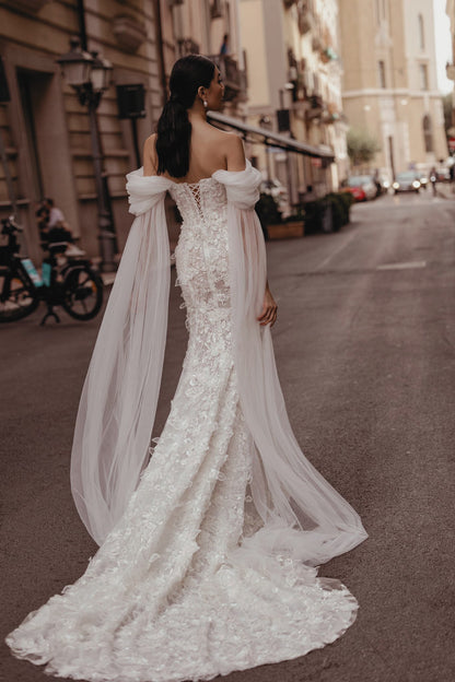 ENIGMATIC - VESTIDO DE NOVIA SIRENA CON APLIQUES 3D