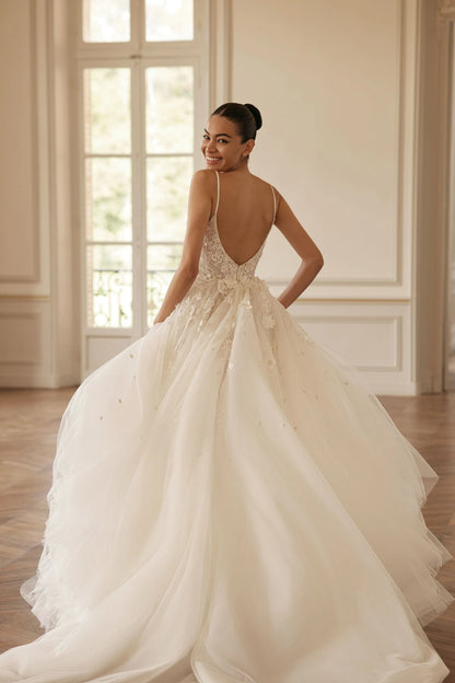 VESTIDO DE NOVIA  FLORES 3D - FLOR