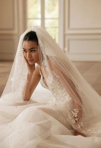 VESTIDO DE NOVIA  FLORES 3D - FLOR