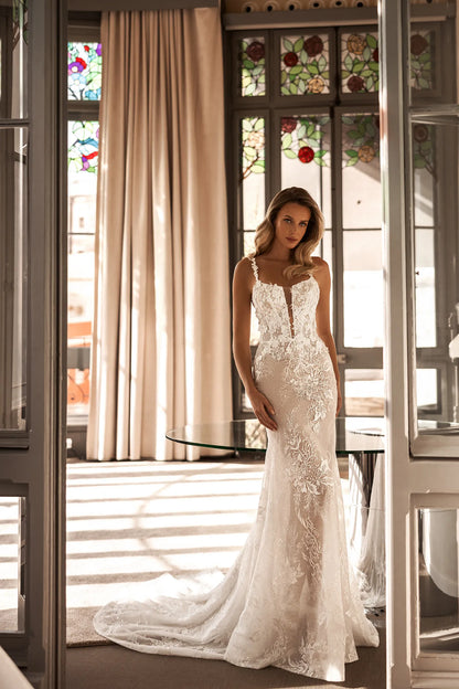 VESTIDO PARA NOVIA ESCOTE EN V - LAYA