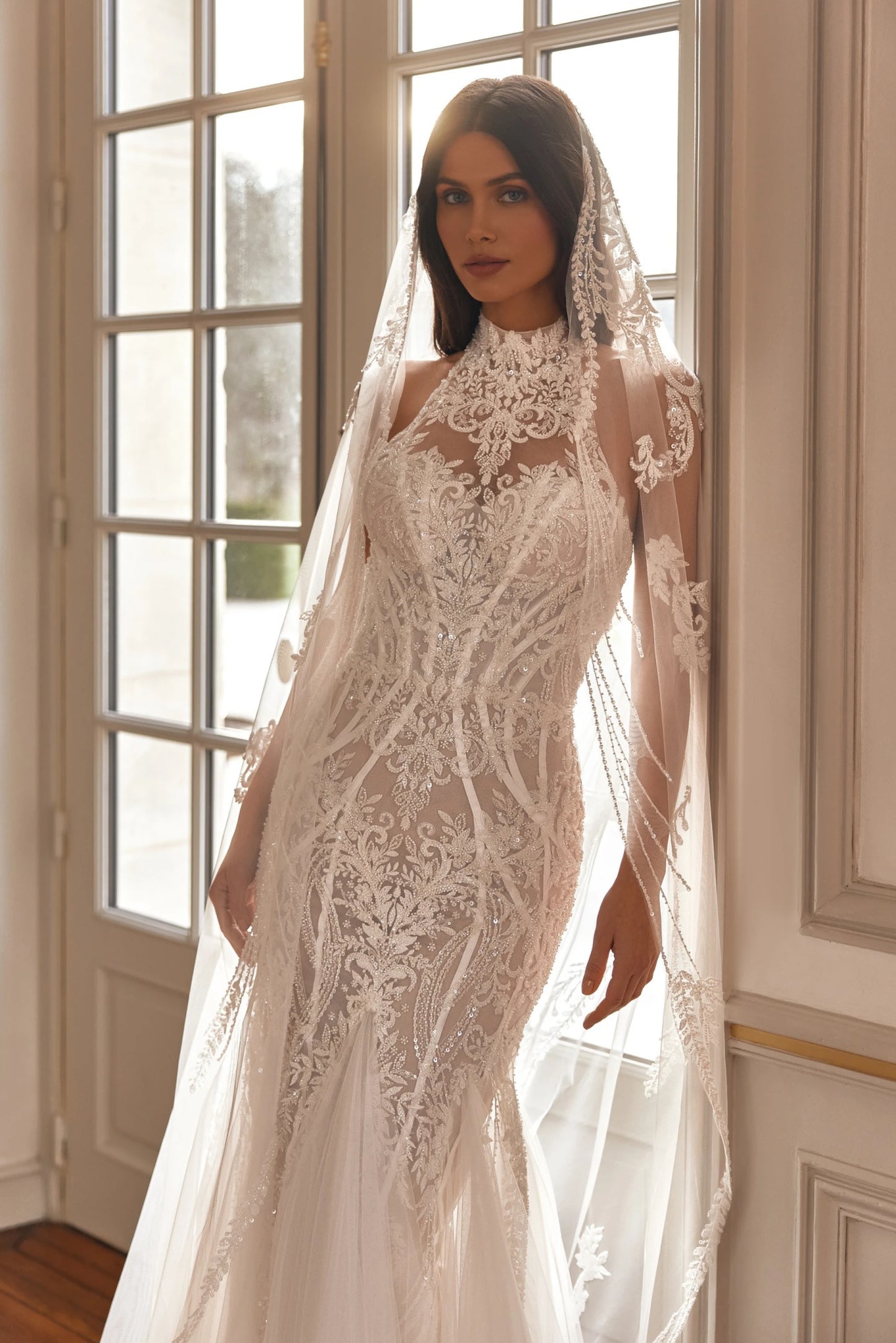 VESTIDO DE NOVIA SIRENA CUELLO HALTER - SILVANA