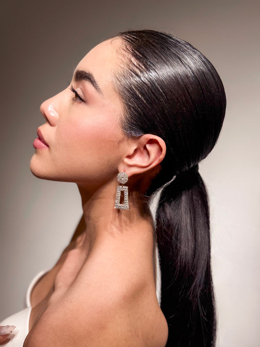 ARETES PLATEADOS RECTANGULARES - OREA