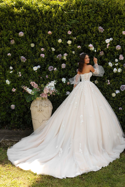 VESTIDO DE NOVIA PRINCESA ESCOTE PROFUNDO - ALICE