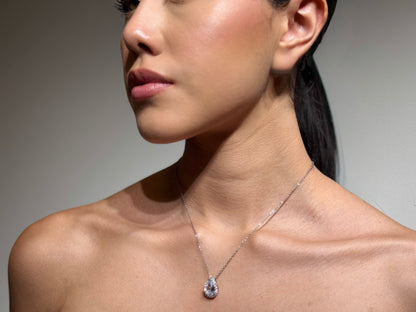 COLLAR PLATEADO LAGRIMA - AGUA