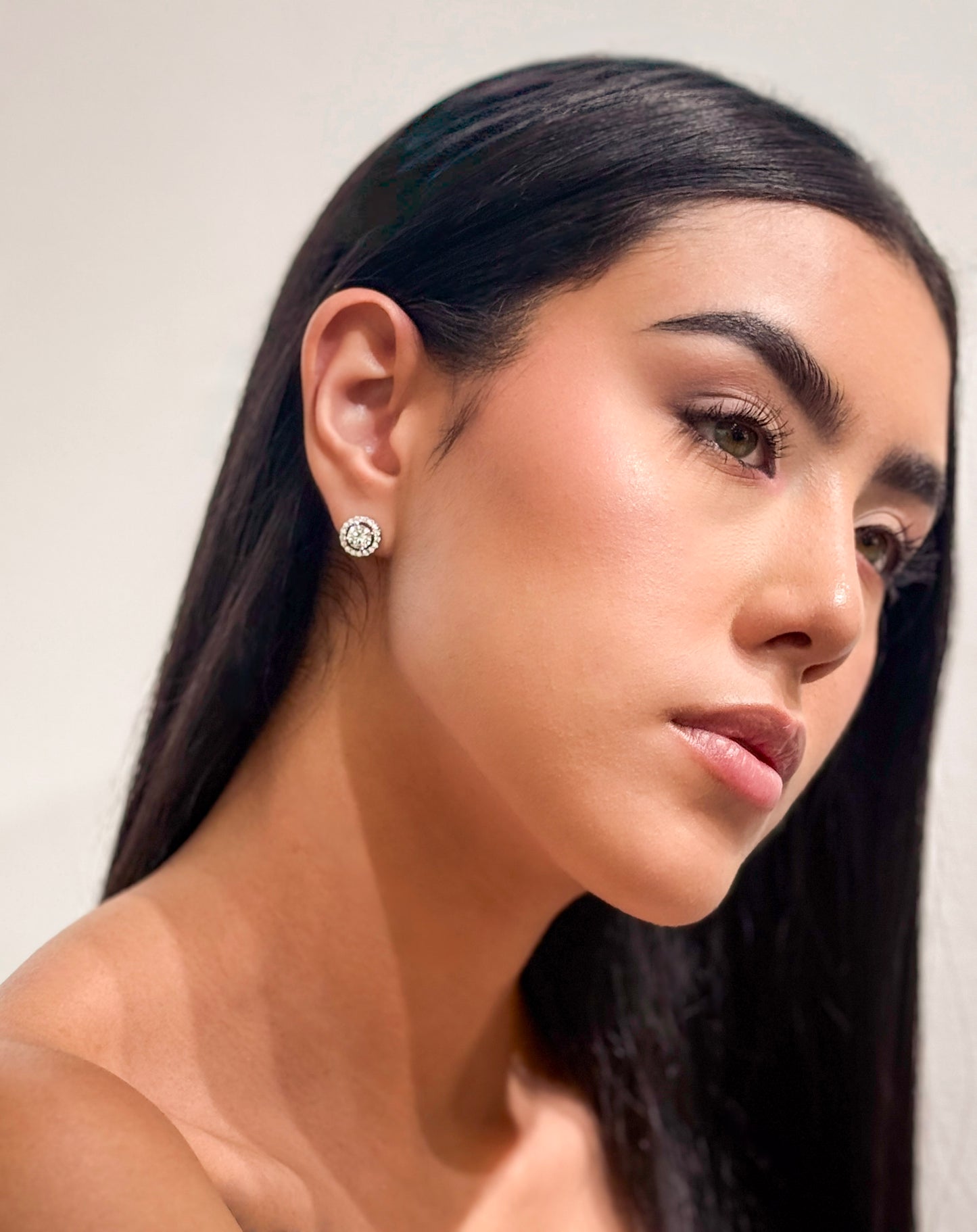 ARETE TIPO TOPO PLATA -CELINE