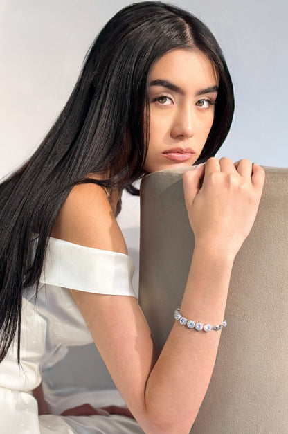 BRAZALETE ELEGANTE EN PLATA CON ZIRCON ENGASTADO -DIVNE