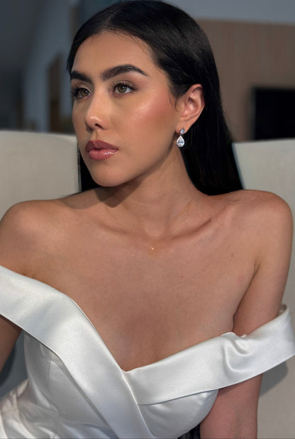 ARETES PLATA EN GOTA COLGANTES - MOON