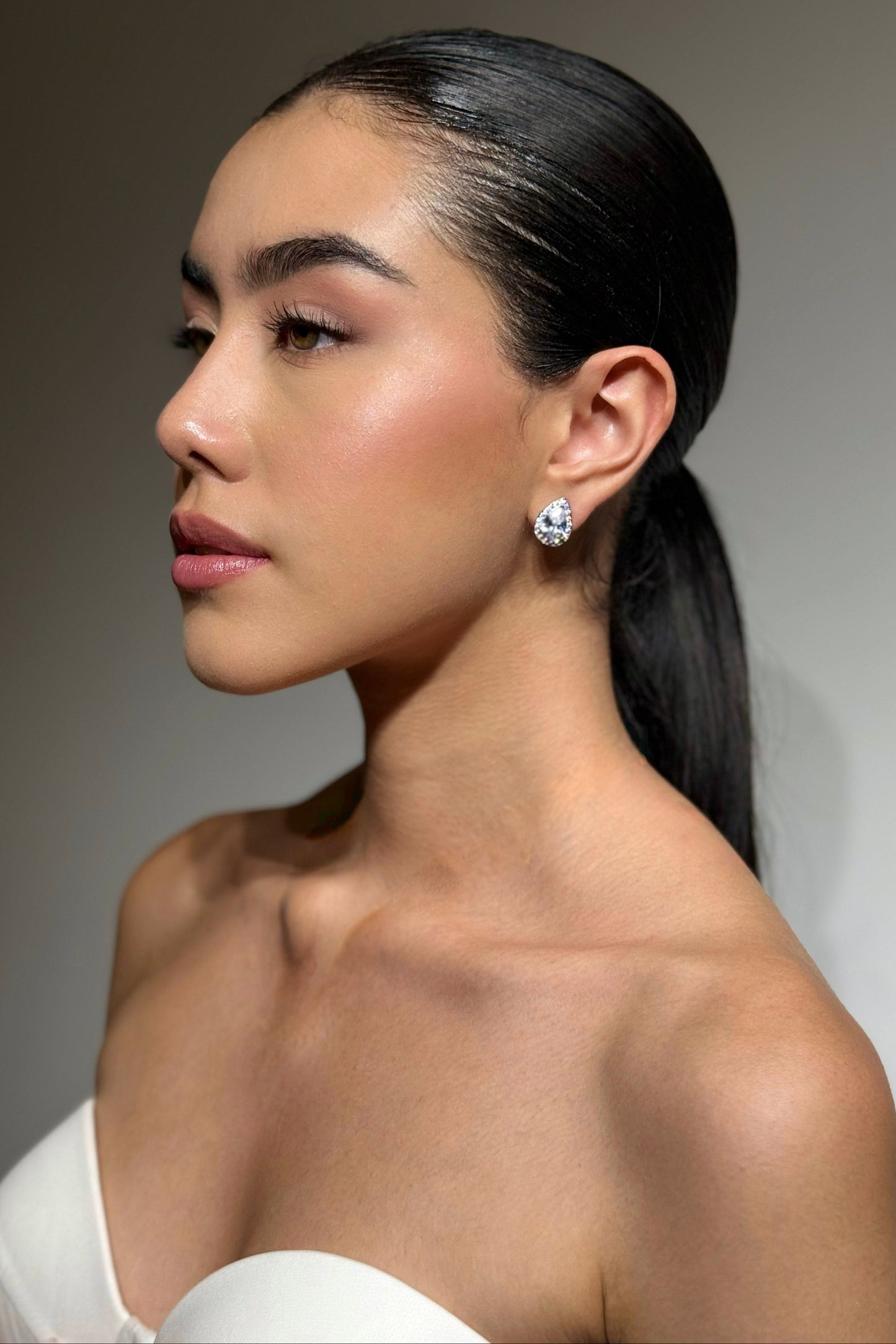 ARETES EN PLATA EN FORMA DE GOTA - AGUA