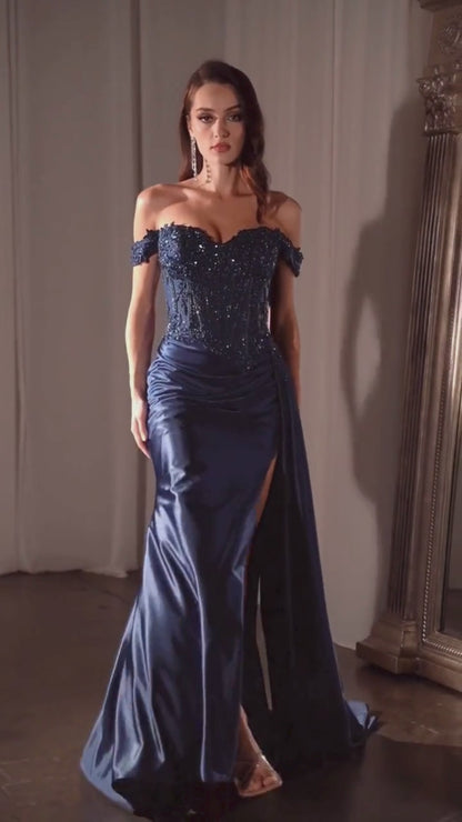 SÉFORA-VESTIDO ELEGANTE COLOR AZUL NOCHE